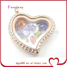 New floating heart pendant floating clear glass locket